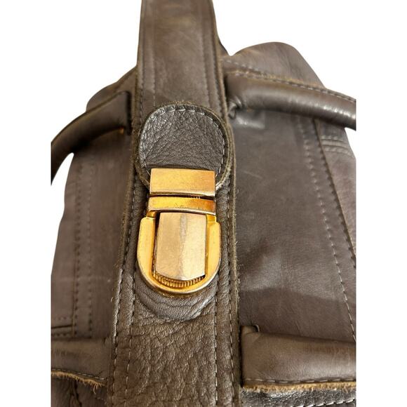 See By CHOLE Gray Leather Satchel Shoulder Handbag With Zips And Gold Hardware - Picture 12 of 16